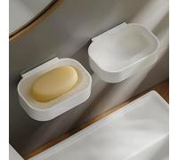 Porte Savon Mural, Support Savon Solide sans Perçage Adhesif | Wall Mounted Soap Dish Porte-Pavons pour Salle de Bain, Lavabo & Cuisine