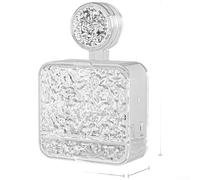 Porte-savon mural transparent à ventouse sans perçage avec couvercle et plateau amovible pour l'organisation de la salle de bain humide, design à deux niveaux (petit)