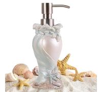 Porte-savon nautique - Distributeur de savon coquillage 200 ml, distributeur de vie marine | Distributeur de savon en résine rechargeable, accessoire de salle de bain inspiré de l'océan, avec pompe en
