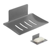 Porte-savon noir - 1 porte-savon sans perçage - Robuste - Avec montage autocollant - Rangement hygiénique des morceaux de savon