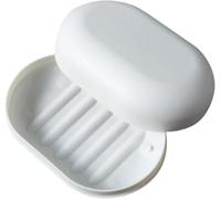Porte-Savon Ovale élégant - Support en Plastique PP Durable avec Système De Drainage pour Un Séchage Rapide, Idéal pour Lorganisation De La Salle De Bain Et De La Cuisine (Blanc)
