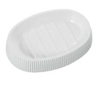 Porte-Savon Ovale en Acrylique Blanc 9 x 13 x 2,5 cm