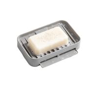 Porte-Savon Plateau Silicone Égouttant Rangement pour Éponge De Douche | Support Savon Déco Salle De Bain Pour Maison Cuisine Comptoir Appartement Bureau Hôtel Camping-car Gris Petit