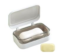 Porte-savon portable - 13,2 x 8 x 5 cm - Porte-savon portable avec couvercle et drainage - Récipient de rangement étanche à la poussière pour salle de bain, cuisine, évier de cuisine, camping-car