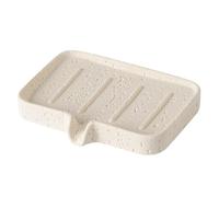 Porte-Savon Porte-Savon à égouttage, Aspect Pierre de travertin, Porte-éponges, Plateau for Douche Accessoires de Cuisine pour Plan de Travail(White)