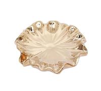 Porte-Savon Porte-Savon avec égouttoir, en céramique dorée Forme de Feuille Lotus Décoration et Accessoires de Cuisine