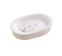 Porte-savon, porte-savon de style chinois, porte-savon en céramique peint à la main, porte-savon ovale en porcelaine, for décoration de salle de bain (f-14,5 x 10 x 3,5 cm)(E)
