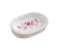 Porte-savon, porte-savon de style chinois, porte-savon en céramique peint à la main, porte-savon ovale en porcelaine, for décoration de salle de bain (f-14,5 x 10 x 3,5 cm)(Onecolor)