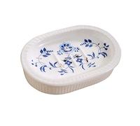 Porte-savon, porte-savon de style chinois, porte-savon en céramique peint à la main, porte-savon ovale en porcelaine, for décoration de salle de bain (f-14,5 x 10 x 3,5 cm)(D)