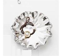 Porte-Savon Porte-Savon en céramique à Drainage Automatique for lavabo, électroplaquée, for Usage Domestique Décoration de comptoir(Silver)