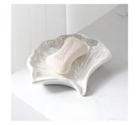 Porte-Savon Porte-Savon en céramique à Feuille de Ginkgo, Plateau Auto-égouttant for Bijoux, idéal for la Salle Bain et Coiffeuse Décoration Indispensable pour Votre Appartement(White)