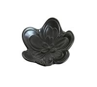 Porte-Savon Porte-Savon en céramique Forme de Fleur, Plateau Rangement for Les Mains Porcelaine, boîte for Salle Bain Indispensables pour la Salle de Bain(Black)