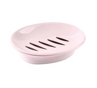 Porte-Savon Porte-Savon en Plastique avec Double Drainage, Support Compact de Forme Ovale for Salle Bain Invités pour Les fêtes(Pink)