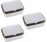 Porte-Savon, Porte-Savon en Plastique PP avec Couvercle, Double évacuation, Multicolore, for Salle de Bain et Voyage(Blanco,3pcs)