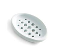 Porte-Savon Porte-Savon en Silicone avec système d'évacuation, bac de Douche Ovale et créatif, Facile à Nettoyer Accessoires de Cuisine pour Plan de Travail(Blue)