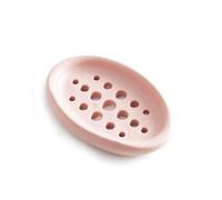 Porte-Savon Porte-Savon en Silicone avec système d'évacuation, bac de Douche Ovale et créatif, Facile à Nettoyer Accessoires de Cuisine pour Plan de Travail(Pink)