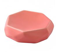 Porte-Savon Porte-Savon Macaron en céramique, coupelles polygonales for Bar, Plateau de Rangement Porcelaine pour Pain de(Pink)