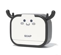 Porte-Savon, Porte-Savon, Practical Soap Dish with Hooks, Keep Soap Dry and Tidy,(Black)
