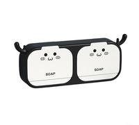 Porte-Savon, Porte-Savon, Practical Soap Dish with Hooks, Keep Soap Dry and Tidy,(Double Black)