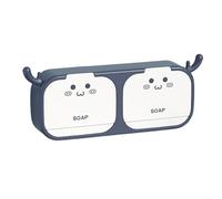 Porte-Savon, Porte-Savon, Practical Soap Dish with Hooks, Keep Soap Dry and Tidy,(Double Blue)