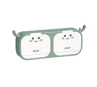 Porte-Savon, Porte-Savon, Practical Soap Dish with Hooks, Keep Soap Dry and Tidy,(Double Green)