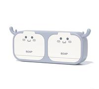 Porte-Savon, Porte-Savon, Practical Soap Dish with Hooks, Keep Soap Dry and Tidy,(Double Grey)