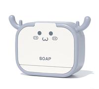 Porte-Savon, Porte-Savon, Practical Soap Dish with Hooks, Keep Soap Dry and Tidy,(Grey)