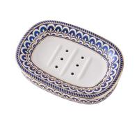 Porte-Savon Porte Savon Salle De Bain Douche Et Cuisine Design Rétro Créatif en Céramique Décoration Indispensable pour Votre Appartement(Blue)