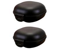 Porte-Savon, Porte-Savon, Soap Container, 2PCS Portable Soap Dish with Lid, Travel Bar Soap Holder, Soap Case for Camping Gym Travel(Black)