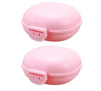 Porte-Savon, Porte-Savon, Soap Container, 2PCS Portable Soap Dish with Lid, Travel Bar Soap Holder, Soap Case for Camping Gym Travel(Pink)