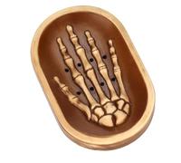 Porte-savon - Porte-savon squelette pour les mains - Étui à savon en résine - Porte-éponge de nettoyage - Bol de vidange de salle de bain - Plateau de rangement pour shampooing d'Halloween