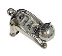 Porte-savon pour chat - Porte-savon portable | Porte-éponge | Support de drainage automatique | Chat en céramique, récipient à savon, savon tendance pour douche et cuisine