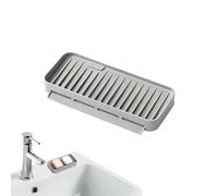 Porte-Savon pour Douche Plateau Silicone Égouttant Rangement pour Éponge De | Support Savon Déco Salle De Bain Pour Maison Cuisine Comptoir Appartement Bureau Hôtel Camping-car Gris moyen