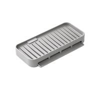 Porte-Savon pour Douche Plateau Silicone Égouttant Rangement pour Éponge De | Support Savon en Barre pour Salle de Bain Maison évier appartement hôtel camping-car restaurant Gris Grand