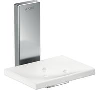 Porte-savon rectangulaire Hansgrohe AXOR UNIVERSAL, métal, plateau en verre,