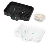 Porte Savon Silicone,2 Pcs Boîte à Savon avec Drain de Vidage Support Savon Antidérapant pour Savon Éponges Salle de Bains Douche Cuisine