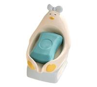 Porte-savon - Support de barre en céramique en forme de canard assis, porte-savon auto-drainant | Pour cuisine, salle de bain, évier, douche, camping, voyage, comptoir commercial en plein air