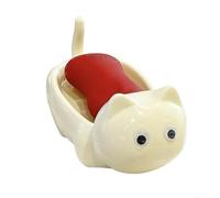 Porte-savon sur le thème du chat axé sur le drainage conçu pour un usage quotidien dans la salle de bain ou la cuisine avec forme compacte peu encombrante (crème)