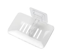 Porte-savon transparent - Pâte perforée - Porte-savon mural - Porte-savon en plastique pour toilettes - Porte-savon - Porte-savon - Barre à crochets à coller (transparent, taille unique)
