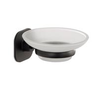 PORTE-SAVON VERRE/ACIER INOXYDABLE NOIR MAT TIMO
