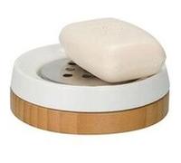 Wenko Porte-savon Bambou céramique – 11,5 x 3,8 x 11,5 cm – Blanc
