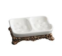 Porte-savons Accessoires de Salle Bain Style européen, Articles décoratifs en céramique for la Maison (Porte-Savon) Nouveaux indispensables pour la Maison(White1)