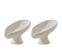 Porte-savons Lot de 2 Porte-savons à Drainage Automatique, en Forme Feuille, for la Douche et Salle Bain Nouveaux indispensables pour la Maison(Cream)