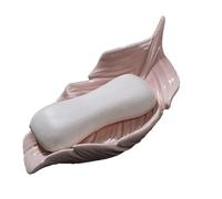 Porte-savons Porte-Savon créatif Feuille Plat Salle de Bain Drain for Usage Domestique Support Rangement décor esthétique Nouveaux indispensables pour la Maison(Pink)