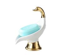 Porte-savons Porte-savon en céramique en forme de cygne, boîte à savon, porte-savon de salle de bain, plateau de rangement, fournitures de douche de salle de bain, support de salle de bain(WHITE)