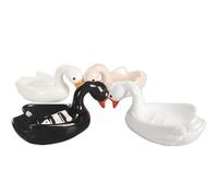 Porte-savons Porte-Savon en céramique for lavabo de Salle Bain ou Cuisine, Facile à Nettoyer Décoration esthétique pour Salle de Bain(Swan 4-Piece Set)