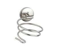 Porte sèche-cheveux en métal gris mat