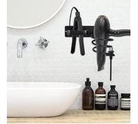 Porte Sèche Cheveux et Support de Lisseur,Support Seche Cheveux avec Range-Câbles（Pas besoin de percer des trous）