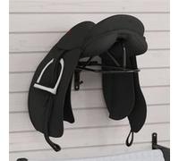 vidaXL Porte-selle mural en fer noir – Support de selle portable