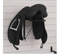 Porte selle pliable mural noir fer